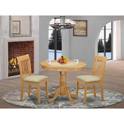 HomeStock 3-Pc Small Kitchen Table Set, Oak | Target
