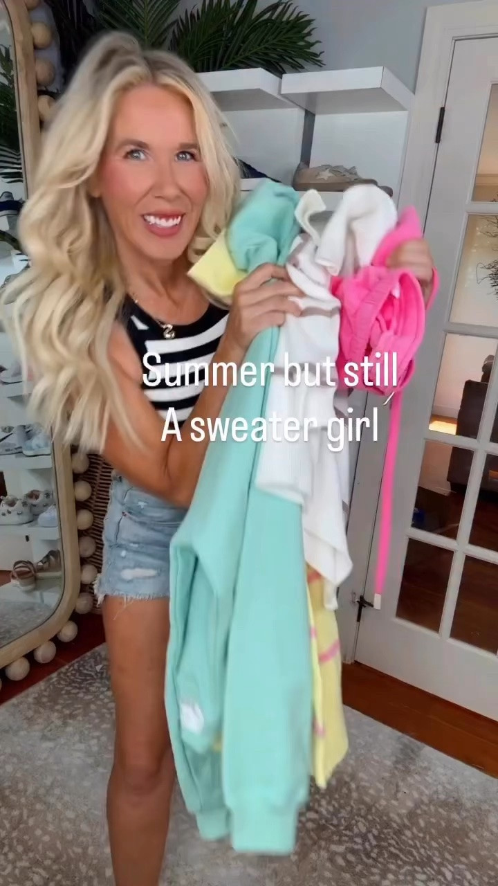 Summer, but make it sweater season. ☀️💁‍♀️
Ladies, I don’t care what time of year it is—you’ll find me in a sweater, sweatshirt, hoodie, or something cozy year-round. Whether it’s chilly mornings on the boat, early walks at the farmers market, late-night ball games, or just sitting on the couch binge-watching the latest true crime show… I am always cold. 😂
Tell me I’m not the only one!
Summer may be here, but there are still plenty of days that call for a cute lightweight sweater, and I just found the CUTEST sweater haul. 😍
Comment SWEATER and I’ll send you the link! 🩷

#LTKdayinmylife #LTKgrwm #LTKootd