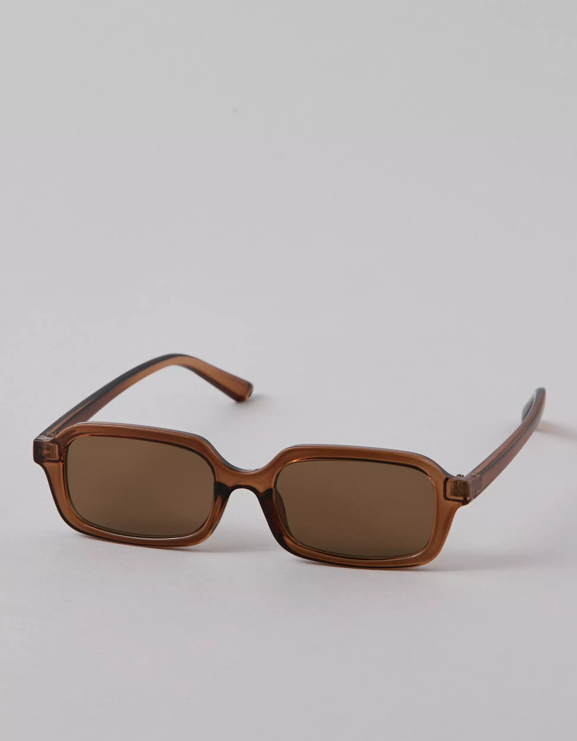 AE Brown Rectangle Sunglasses | American Eagle Outfitters (US & CA)