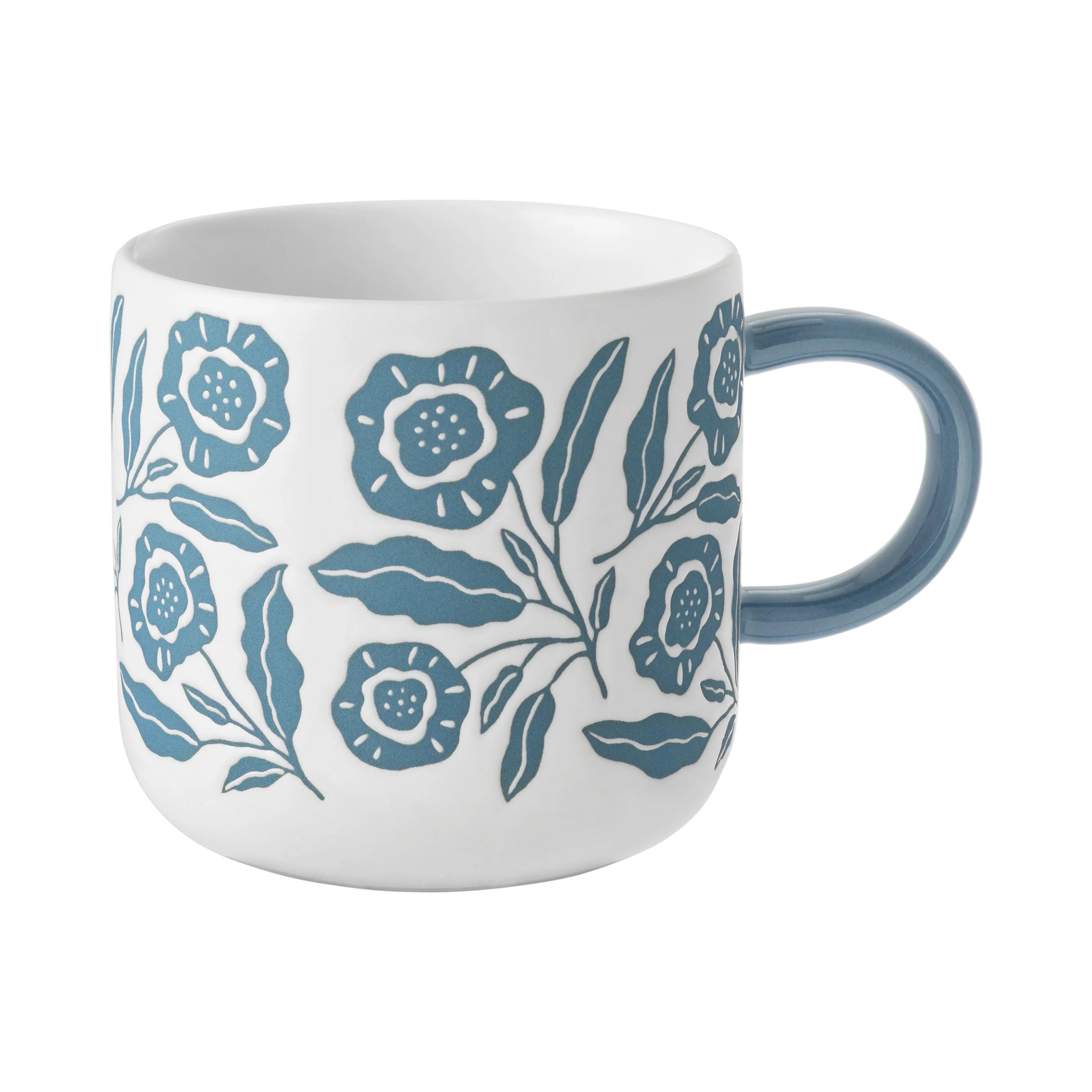 Mainstays 14.2-oz White & Blue Floral Glazed Ceramic Mug | Walmart (US)