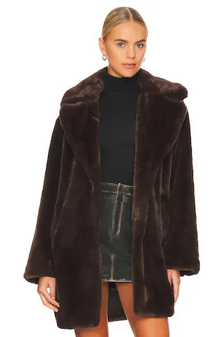 LAMARQUE Linnea Teddy Coat in Bitter Chocolate from Revolve.com | Revolve Clothing (Global)