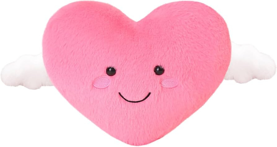Pink Heart Plush Toy Cute Heart Stuffed Animal Soft Pillow Plushies Heart Shape Valentine Day Bir... | Amazon (US)
