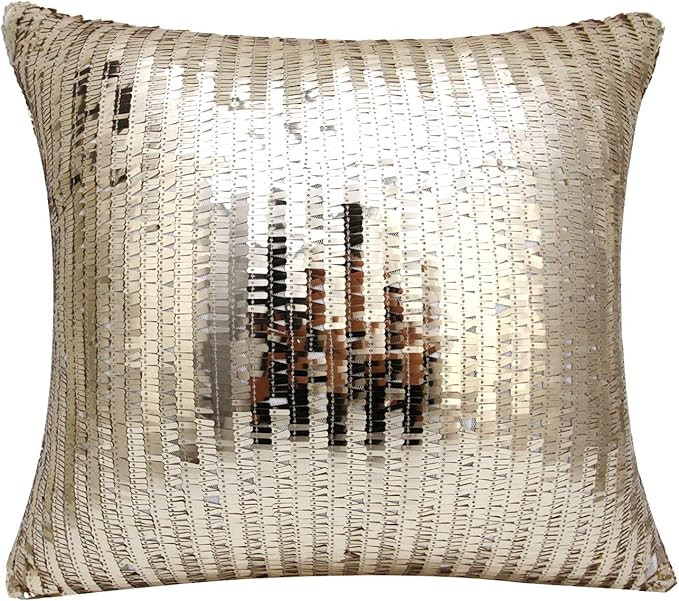 Merrycolor Sequin Throw Pillow Cover for Couch Sofa Sparkle Mermaid Decorative Cushion Cover Pink... | Amazon (US)