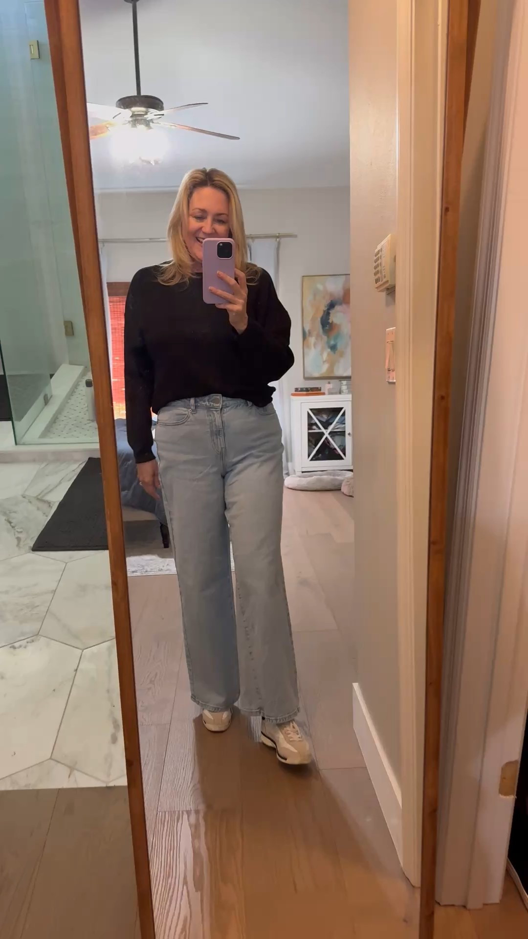 Casual spring outfit, wide leg jeans 

#LTKootd #LTKMidsize #LTKOver40