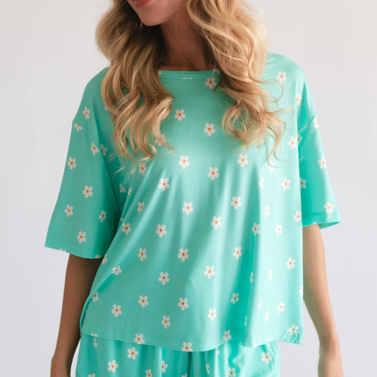 Women\u2019s Ruffle Short Set in Neon Flowers | Silks Design