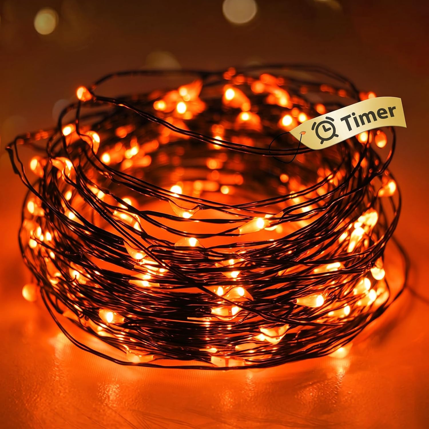 litogo Halloween Orange Fairy Lights Battery Operated with Timer, 3M 30 LED | Amazon (UK)