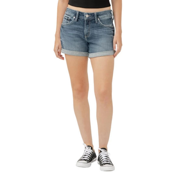 Women's Silver Jeans Co. Boyfriend Jean Shorts 30 Indigo | Scheels