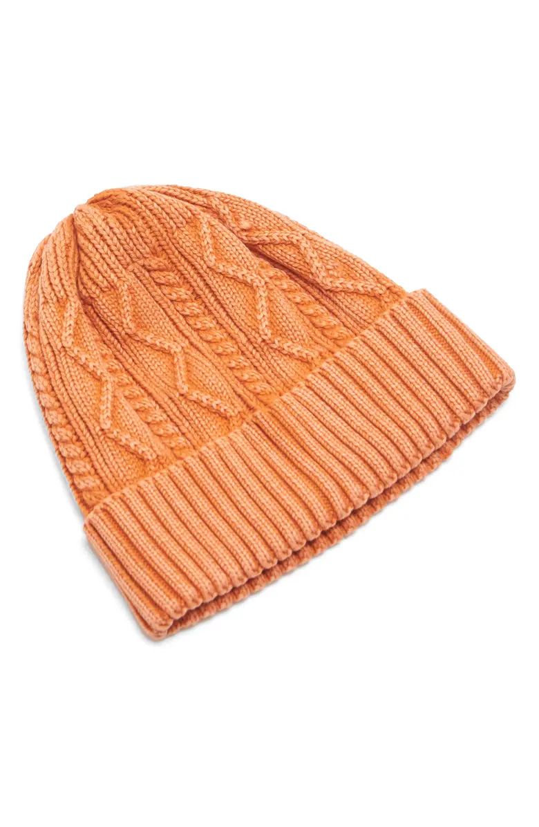 Free People Storm Washed Cotton Cable Beanie | Nordstrom | Nordstrom