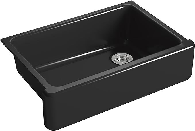 KOHLER K-5827-7 Whitehaven Farmhouse Self-Trimming Undermount Single-Bowl Sink with Tall Apron, B... | Amazon (US)