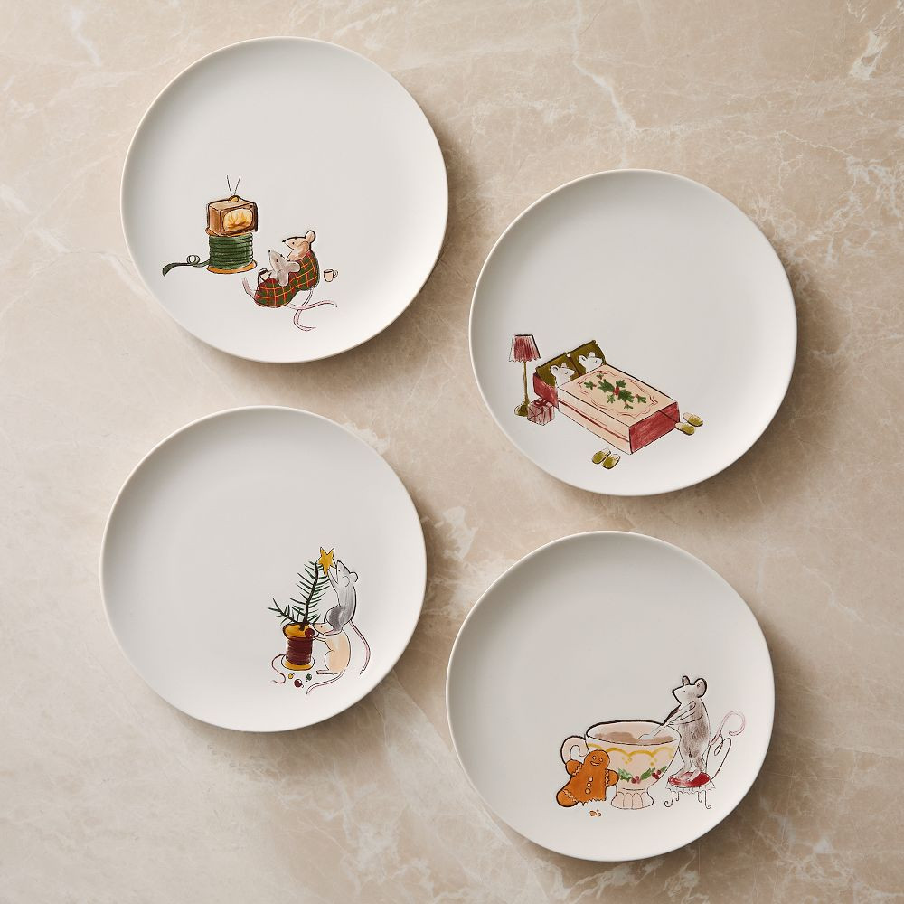 Naughty or Mice Stoneware Salad Plate Sets | West Elm (US)