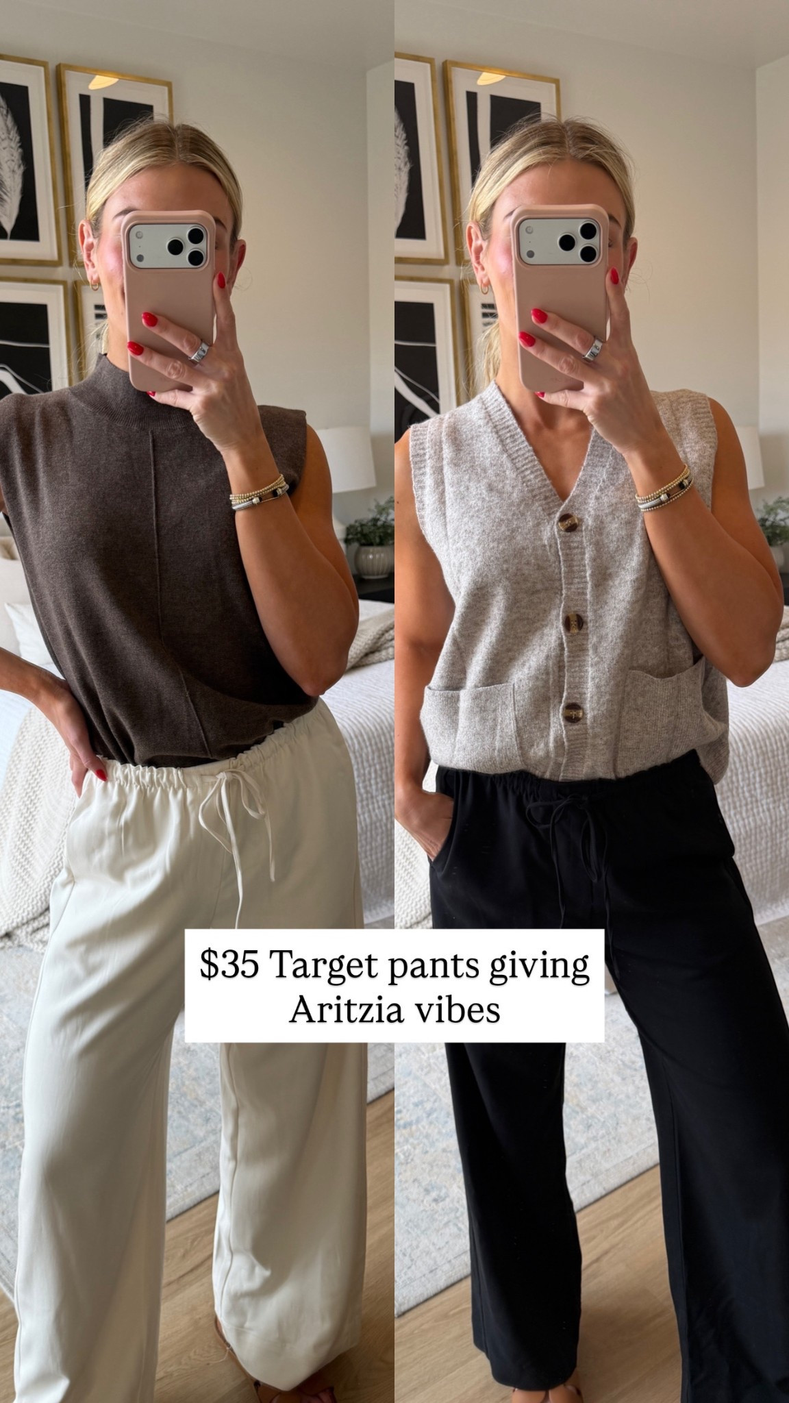 💸✨ chic + affordable OOTD! 

Wearing a size small regular length in pants (fit slightly big / if in between sizes, size down) 

Brown sweater XS, Khaki sweater S 

#LTKootd #LTKWorkwear #LTKgrwm