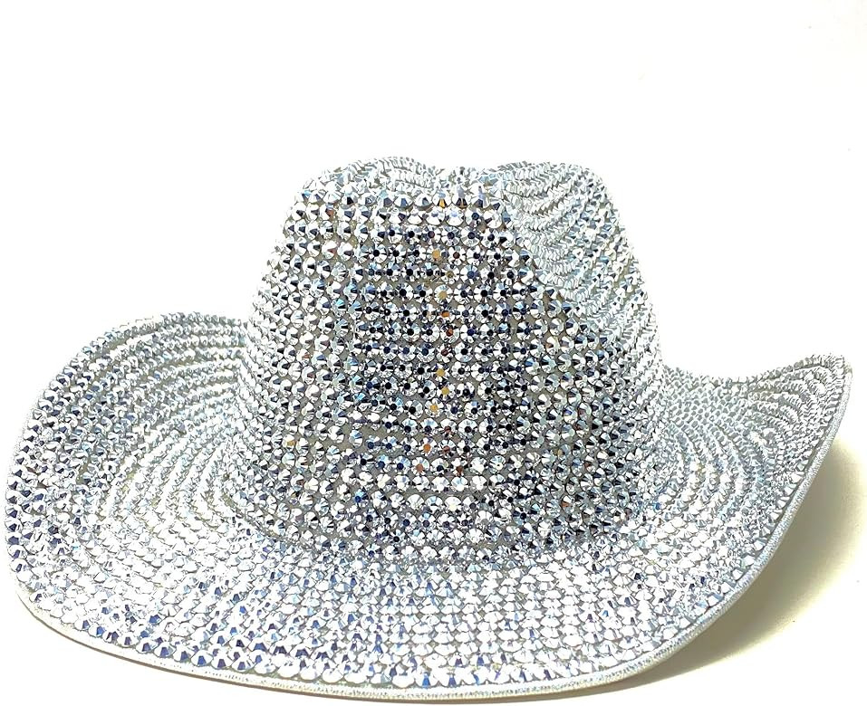 STORM BUY Fully Diamond Rhinestone Sequin Rave Cowboy Hat, Cowgirl Hat For Wedding Costume Cospla... | Amazon (US)