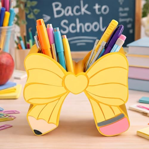 Gilprop Back to School Teacher Supplies Pencil Bow Desk Accessories, Cute Pencil Holder School Su... | Amazon (US)
