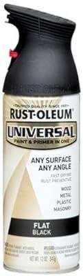 Rust-Oleum, Flat Black 245198 Universal All Surface Spray Paint, 12 oz, 12-Ounce | Amazon (US)