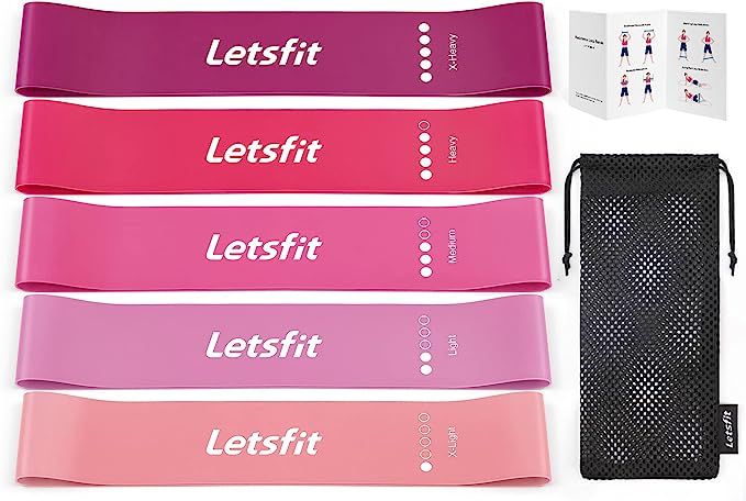 Letsfit Resistance Bands, Exercise Bands Set with Instruction Guide & Carry Bag, Strength Workout... | Amazon (US)