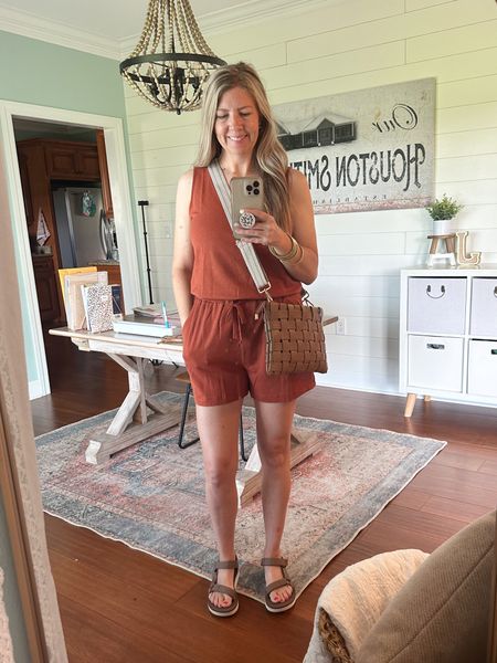 Cool + comfortable summer romper and accessories. Great vacation outfit! 

#LTKshoecrush #LTKFind #LTKstyletip