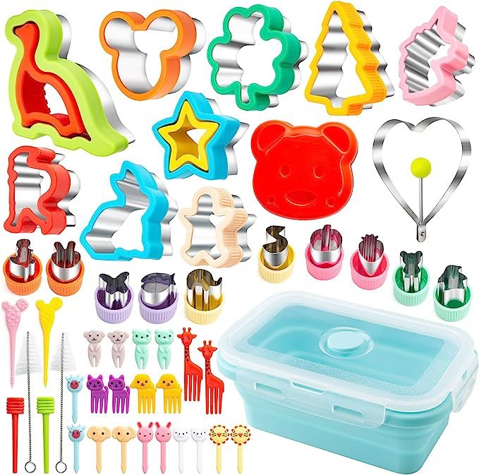 Sandwich Cutter and Sealer Set 48 Pcs, Nifogo Cookie Cutters for Kids, Bread Decruster Vegetable ... | Amazon (US)