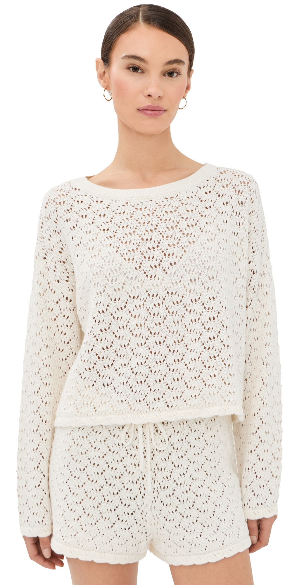 Sablyn Rosie Cropped Pullover Gardenia M | Shopbop