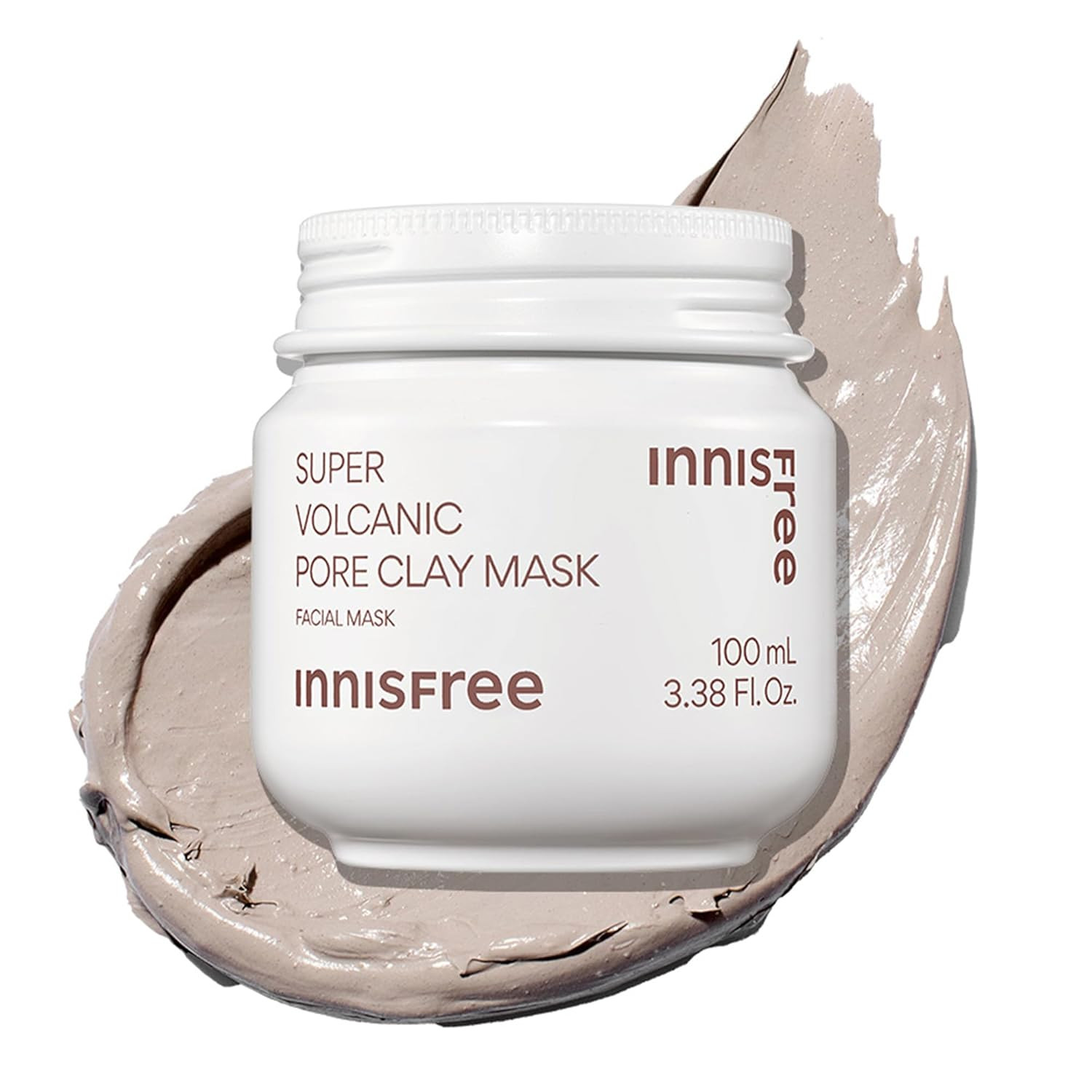 innisfree Super Volcanic Clay Mask, Pore Cleansing & Oil Control Face Mask for Oily Skin with AHA, Korean Wash-Off Clay Mask for Clogged Pores | Amazon (US)