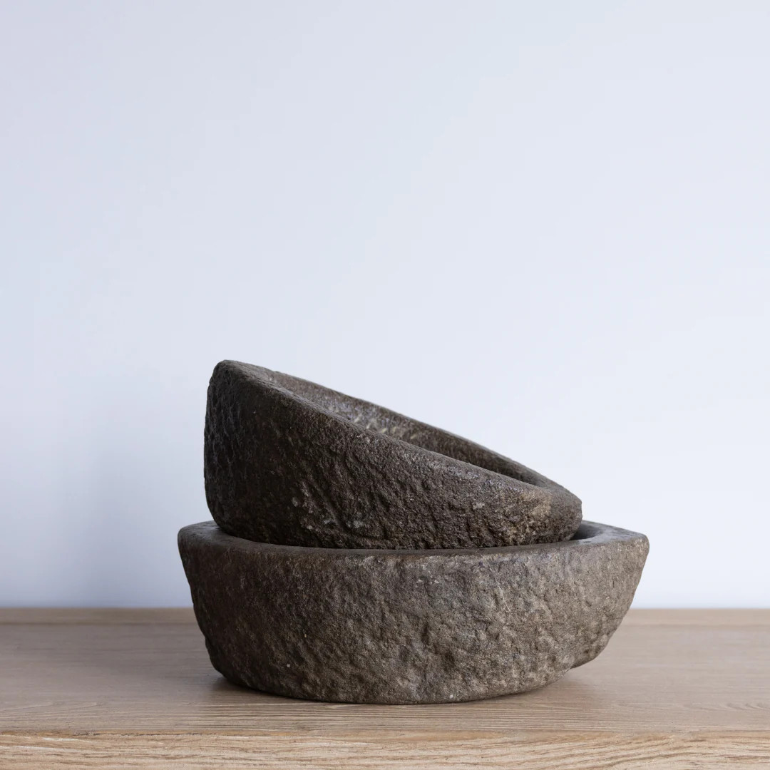 Vintage Oval Stone Mortar | By Luxe B Co | luxe bCO