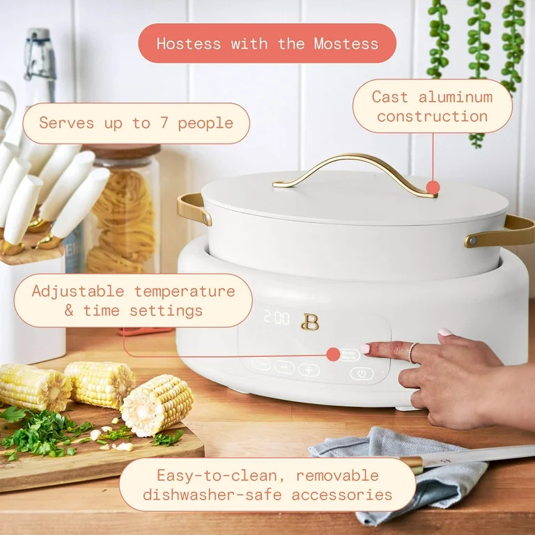 Beautiful 10 in 1, 6 Qt Electric Multi-Cooker, White Icing by Drew Barrymore | Walmart (US)