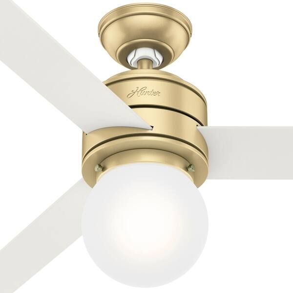 Hunter 52" Allison Ceiling Fan with LED Light Kit and Handheld Remote - Modern Brass | Bed Bath & Beyond