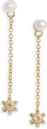 Kendra Scott Leighton Cultured Pearl Linear Drop Earrings | Nordstrom | Nordstrom