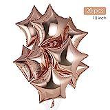 Rose Gold Star Foil Balloons 18 Inch Mylar Balloons Party Helium Balloons Birthday Wedding Decoratio | Amazon (US)