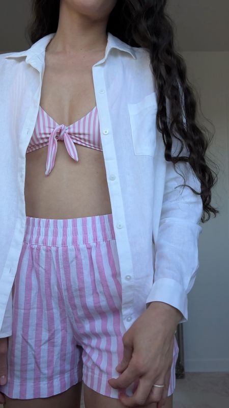 Cute pink stripe swimwear , I’ve linked similar .
Linked my pink stripe linen shirts and my white linen shirt 

#LTKSeasonal #LTKfindsunder50 
#LTKstyletip #LTKsalealert #LTKtravel 

#LTKswim