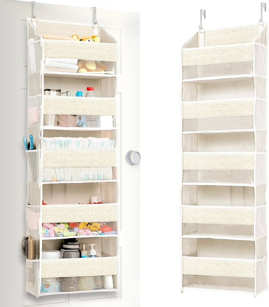 ULG 1 Pack Over Door Organizer with 5 Large Pockets 10 Mesh Side Pockets, Upgraded Linen Texture ... | Amazon (US)