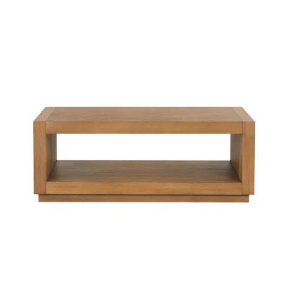 Contemporary Rectangle Coffee Table With Plinth Base And Open Bottom Shelf For Modern Living Rooms | Wayfair North America