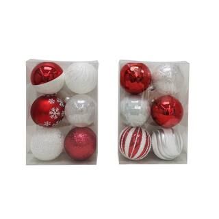 Assorted 6ct. 5" Red & White Shatterproof Ball Ornaments by Ashland® | Michaels Stores