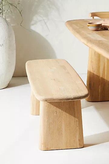Kalle Sculptural Oak Dining Bench | Anthropologie (US)