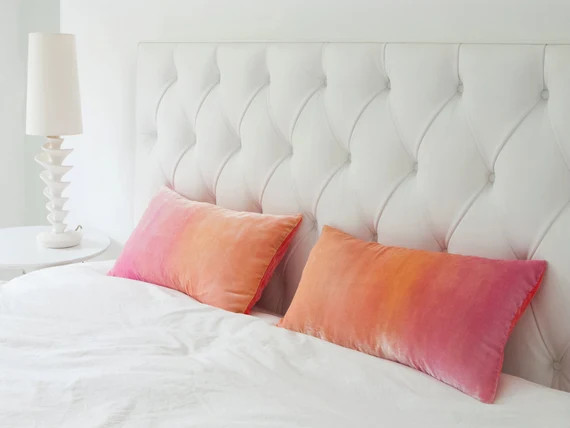 Velvet Soft Peach and Pale Pink Ombre Velvet Pillow Cover - Etsy | Etsy (US)