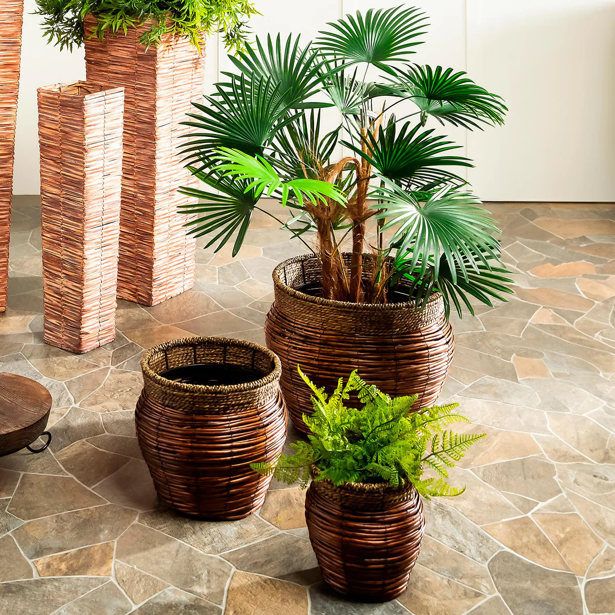 Nested Reed Round Planters, Set of 3 | Plow & Hearth