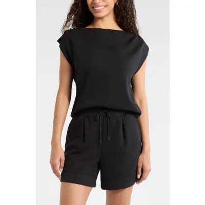 Zella Ultra Soft Scuba Top in Brown Mole at Nordstrom, Size Small | Nordstrom