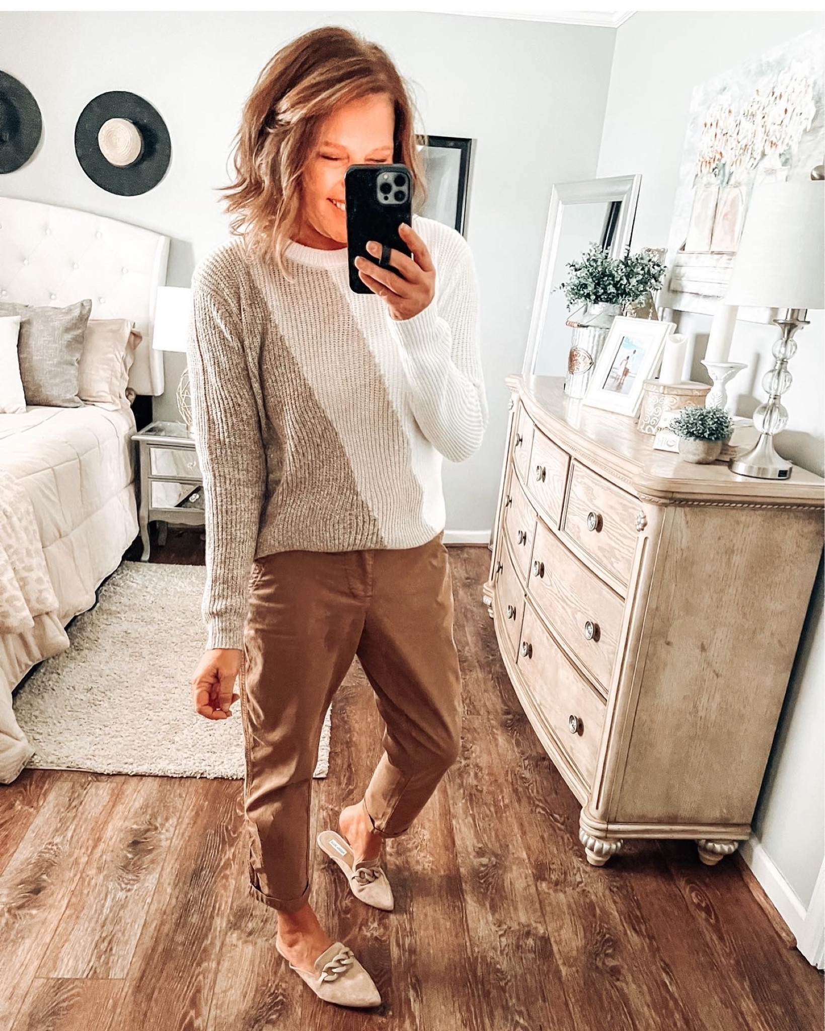Casual neutral outfit. Sweater fits tts, old navy chinos, Steve Madden mules 

Fall outfit, sale, sweaters, workwear, work outfit, business casual outfit, fall shoes, fall trends, cardigans, casual outfits, comfy cozy, fashion over 40, everyday outfits

#LTKsalealert #LTKworkwear #LTKunder50