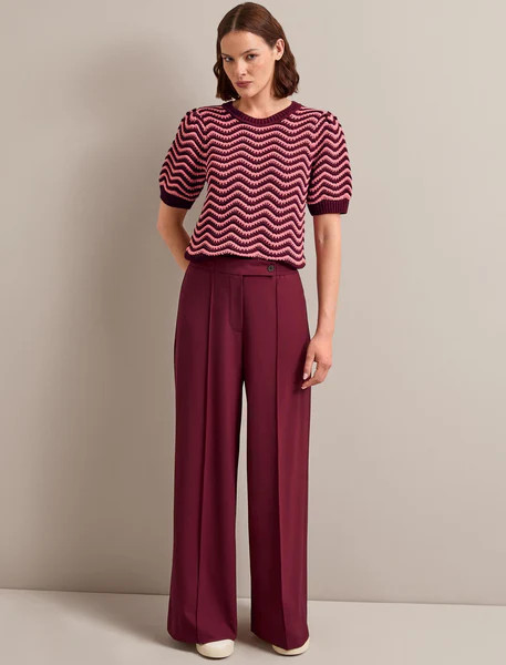 Teo Wool Trouser - Burgundy | Cefinn