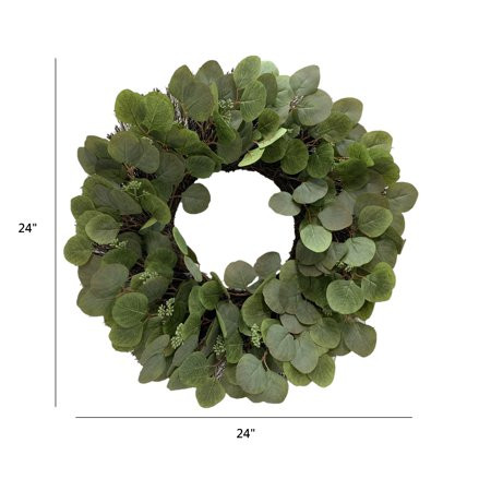 Way to Celebrate Harvest Eucalyptus Leaves Wreath Asm 24" | Walmart (US)