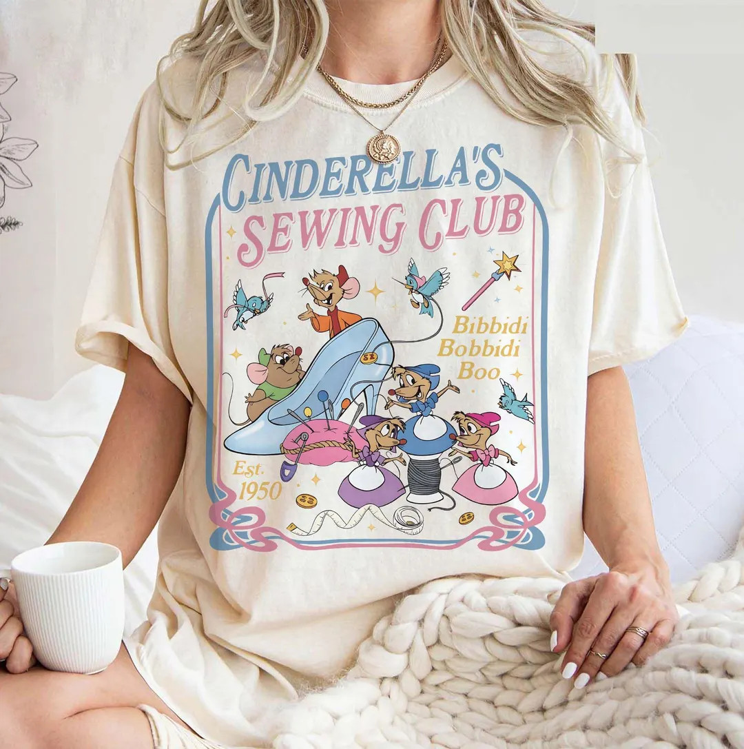 Comfort Colors® Jaq & Gus Gus Shirt, Disney Cinderella's Sewing Club Shirt, Disneyland Cinderell... | Etsy (Global)