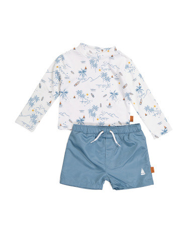 Infant Boy Rash Guard Top And Bottom Swimsuit | TJ Maxx