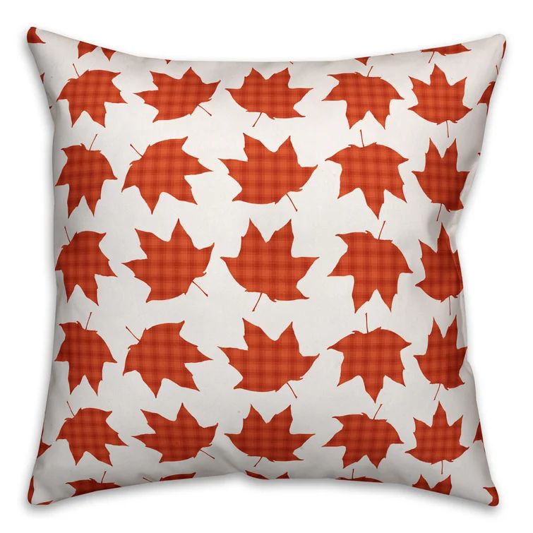 Diane Plaid Fall Leaves Throw Pillow | Wayfair North America