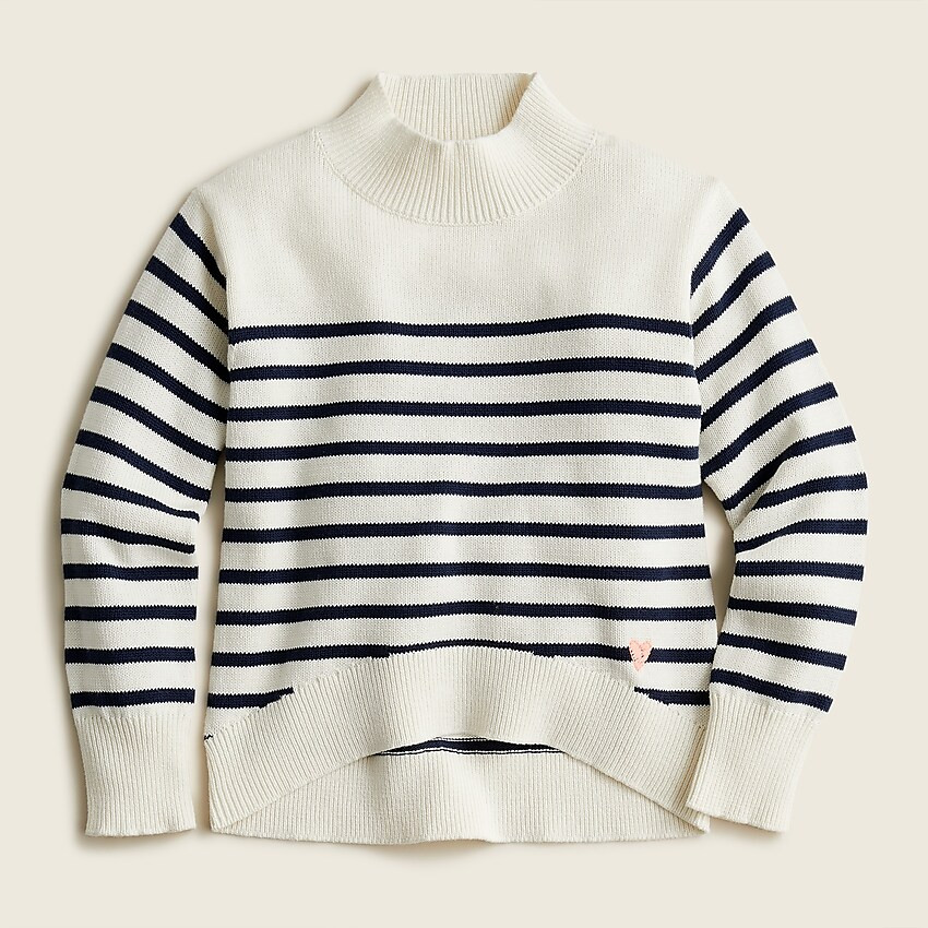 Girls' mockneck sweater in stripe | J. Crew US