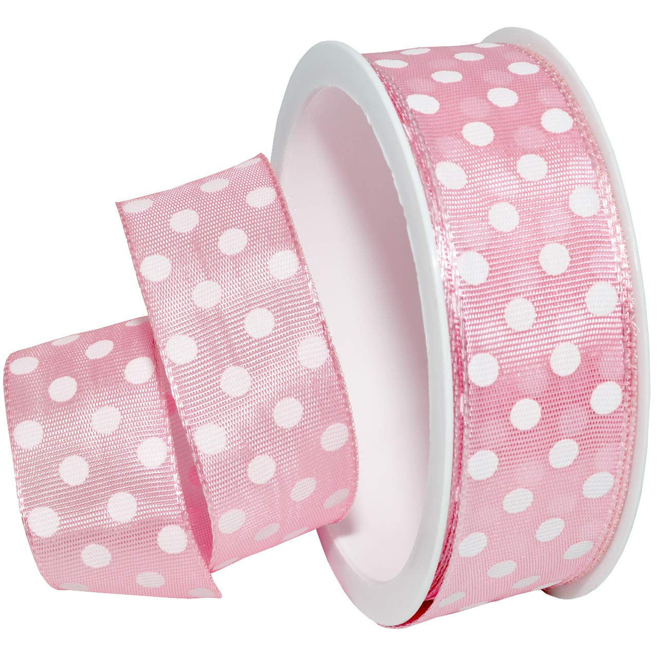 Morex Ribbon Polka Dots Grosgrain, 1 inch by 4 Yards, Light Pink | Amazon (US)
