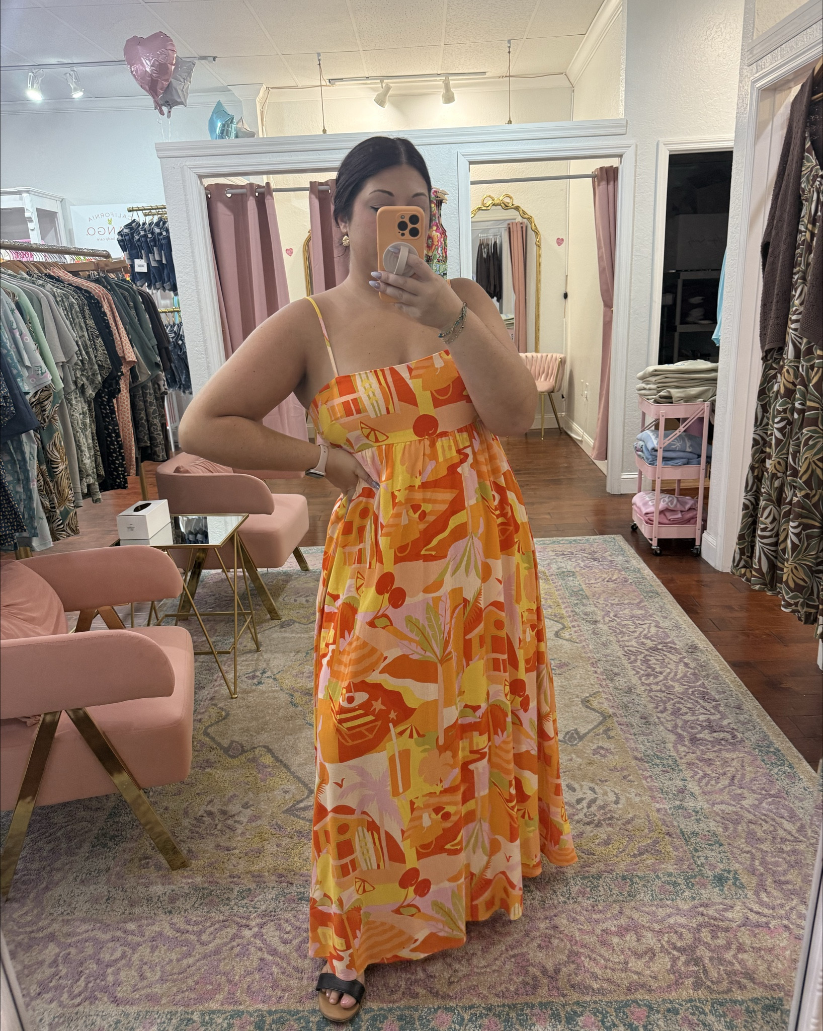 Sunshine in dress form ☀️ This colorful maxi is giving all the fun, tropical vibes and is perfect for vacations, brunch dates, or any summer event! The vibrant print makes such a statement, and the flowy fit is as flattering as it is comfortable. 

Wearing a size large in the dress. 

#LTKTravel #LTKMidsize #LTKootd