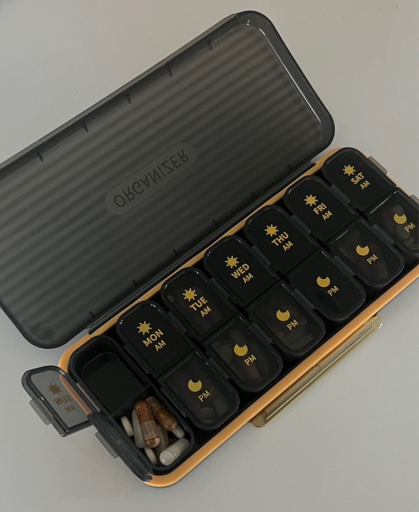 A stylish way to keep your medications organized, perfect for travel!

Travel, home, chic, medical, neutral, black and gold, home decor, vitamins, fitness, supplements

#LTKFindsUnder50 #LTKHome #LTKTravel