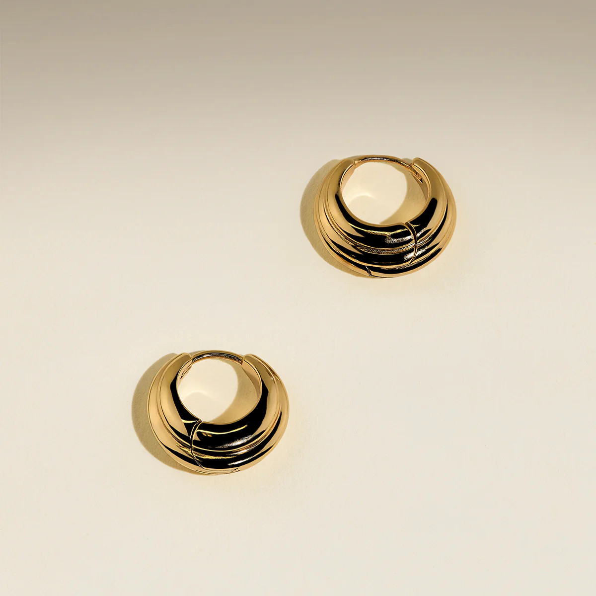 Ripple Wave Huggies in Gold | Astrid & Miyu UK