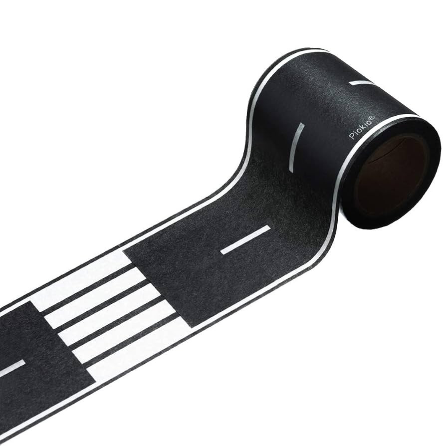 Piokio 33' x 2.4" Black Road Track Tape, Car Tracks are Great for Kids Birthday Party, Racing Par... | Amazon (US)
