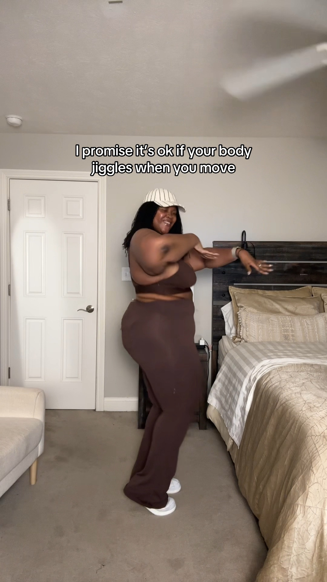 Where my jigglers at??? This workout fit was perfect for my full body strength workout. I’m wearing these pants in an XXL—even though I’m usually a size 3X. 

The bra is an oldie from Fabletics. I linked to an alternative, but I couldn’t find anything in brown that was supportive. I would get it in a 2X! 

#LTKselfcare #LTKPlusSize #LTKActive