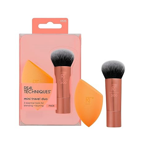 Real Techniques Mini Travel Duo, Makeup Brush Set For Traveling, Mini Foundation Brush & Makeup B... | Amazon (US)